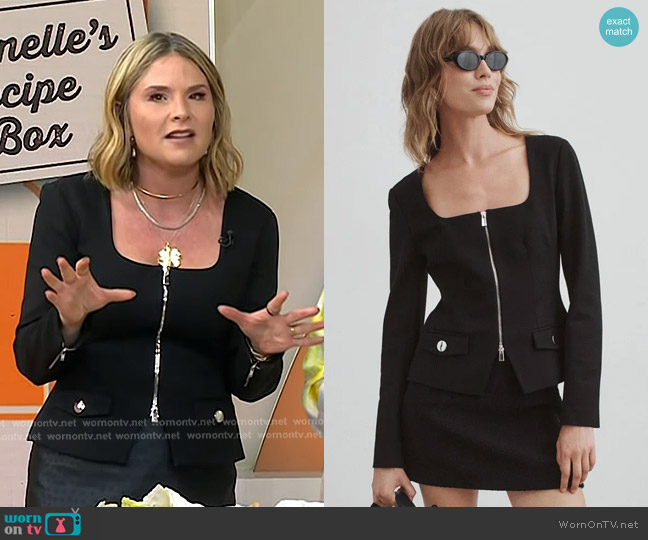 Toccin Ponte Zip Front Top worn by Jenna Bush Hager on Today