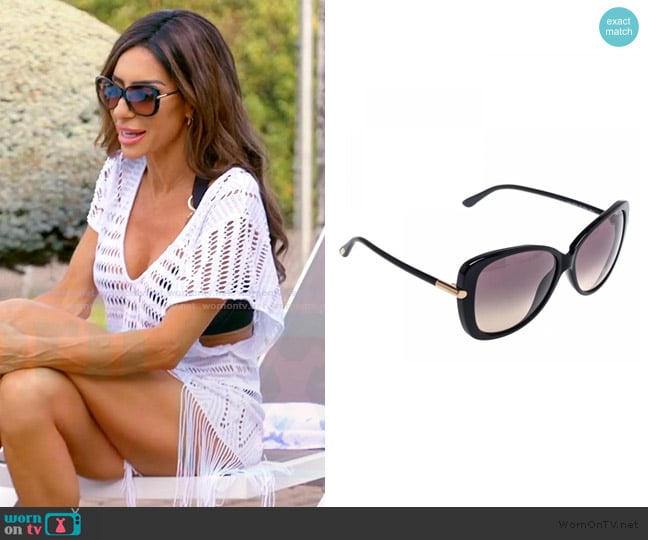 Tom Ford FT0324 Linda Butterfly Sunglasses worn by Rulla Nehme Pontarelli on The Real Housewives of Rhode Island