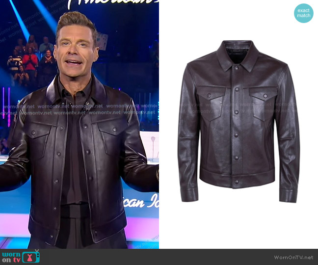 Tom Ford Leather Shirt Jacket worn by Ryan Seacrest on American Idol