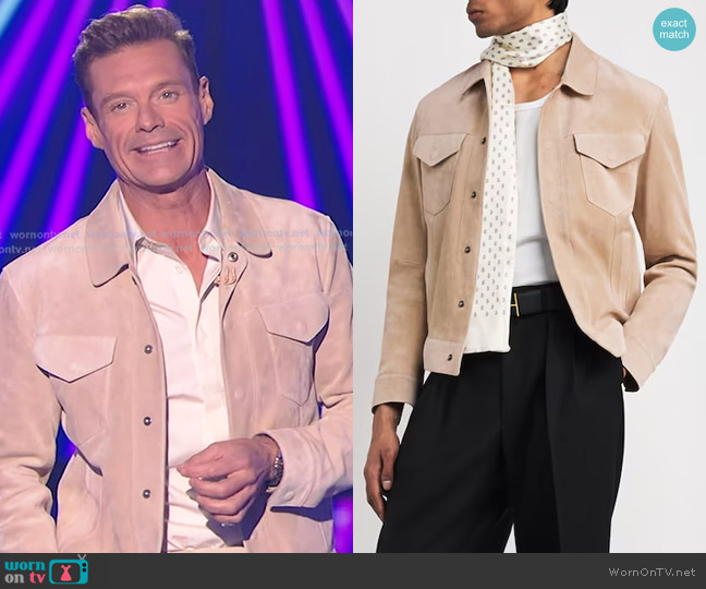 Tom Ford Suede Jacket worn by Ryan Seacrest on American Idol