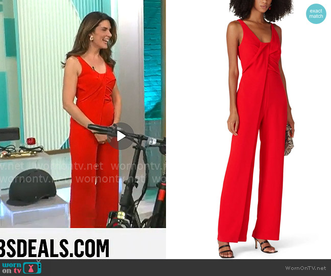 Trina Turk Hedy Jumpsuit worn by Adriane Kiss on CBS Mornings