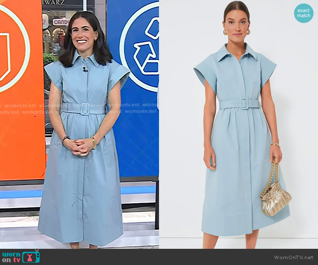Tuckernuck Chloe Dress in Slate Blue worn by Lizzie Horvitz on Today