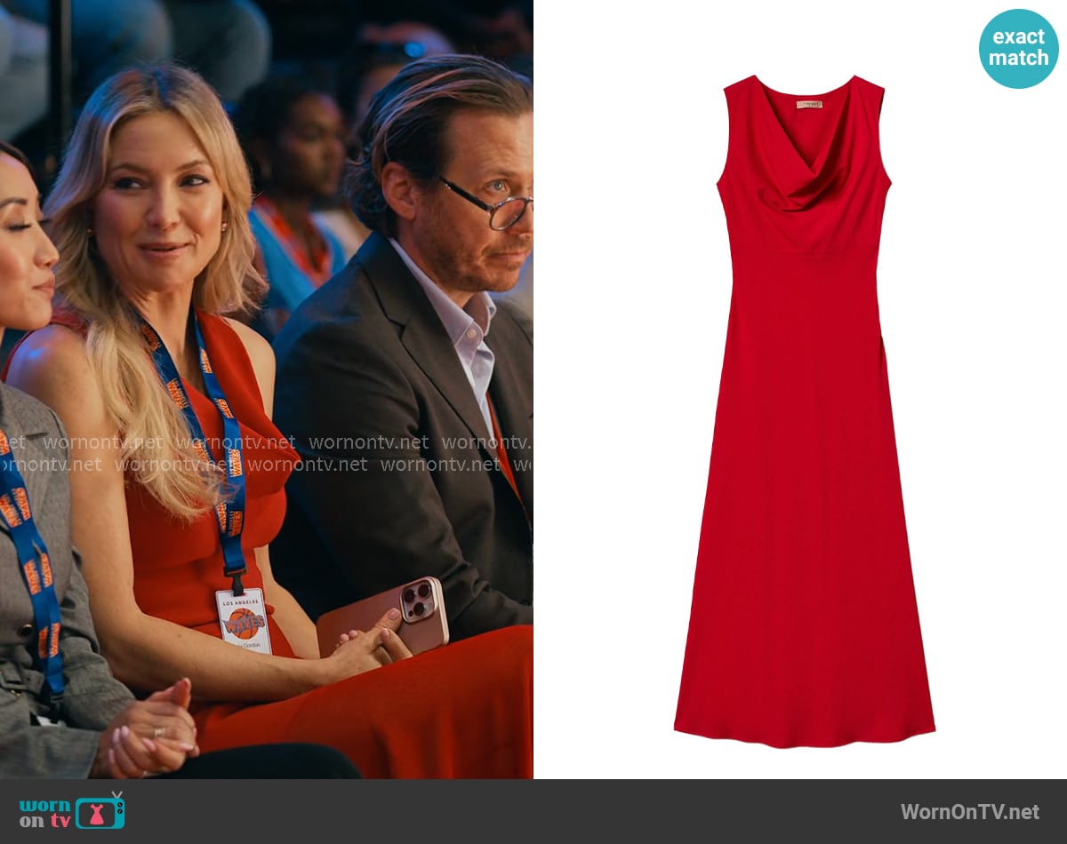 Twinset Cowl Neck Dress worn by Isla Gordon (Kate Hudson) on Running Point