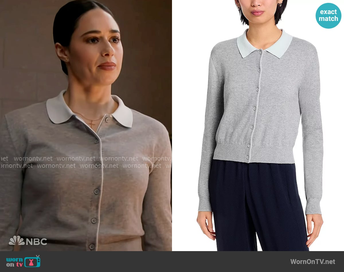 Velvet Riven Cardigan worn by Lucy Zambetti (Jeanine Mason) on Chicago Fire