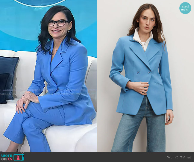 Veronica Beard Amos Dickey Jacket in Blue Jasper worn by Mary Claire Haver on Today