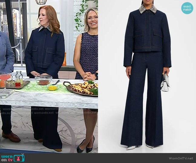 Veronica Beard Barrington Denim Jacket in Midnight Wash worn by Melissa McNeeley on Today