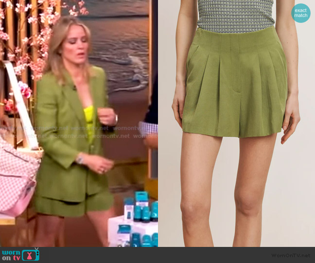 Veronica Beard Gables Pleated Short worn by Sara Haines on The View