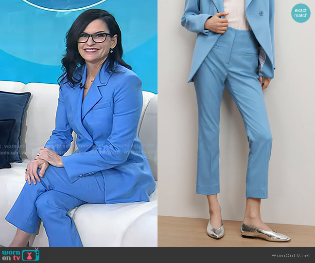 Veronica Beard Kean Slim-Leg Pant in Blue Jasper worn by Mary Claire Haver on Today