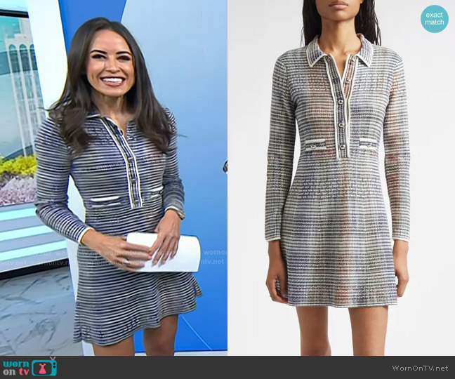 Veronica Beard Lauper Tweed Knit Minidress in Dark Hunter Green Multi worn by Kaylee Hartung on Today