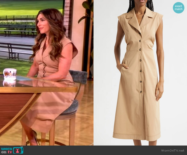 Veronica Beard Orla Midi Shirtdress in Khaki worn by Alyssa Farah Griffin on The View
