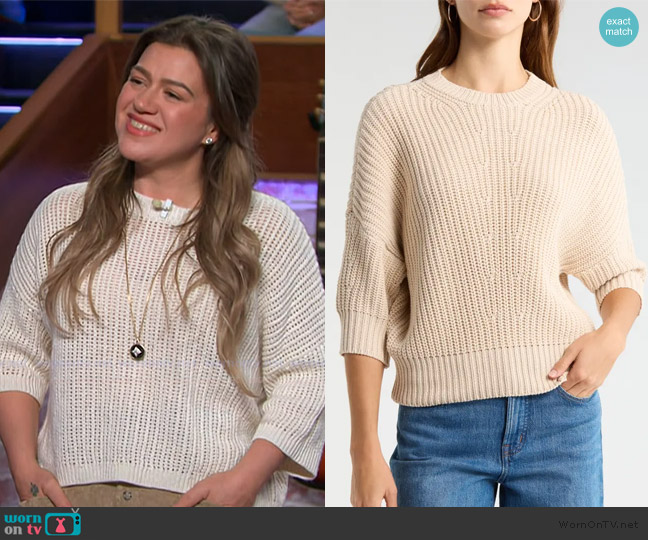 Vince Camuto Crewneck Sweater worn by Kelly Clarkson on The Kelly Clarkson Show