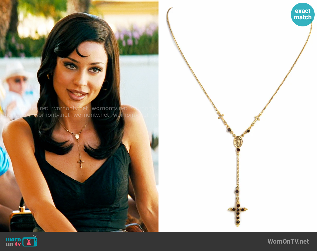 Virgins Saints and Angels Maddie Rosary Necklace worn by Maddy Perez (Alexa Demie) on Euphoria