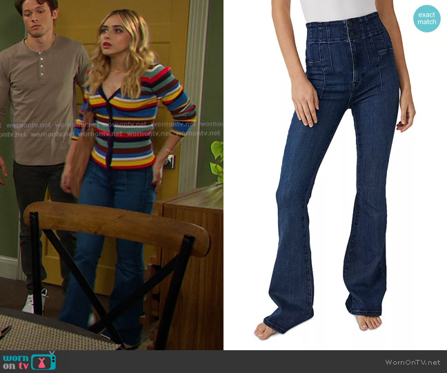 We The Free Jayde Flare Jeans in Night Sky worn by Holly Jonas (Ashley Puzemis) on Days of our Lives