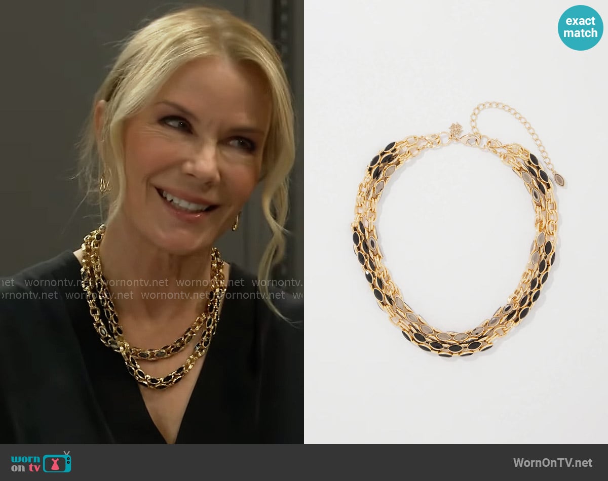 White House Black Market Multistrand Convertible Necklace worn by Steffy Forrester (Jacqueline MacInnes Wood) on The Bold and the Beautiful