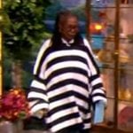 Whoopi’s black and white striped sweater on The View Whoopi’s black and white striped sweater on The View