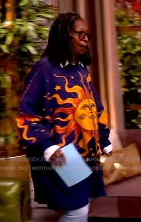 Whoopi’s sun graphic oversized sweater on The View