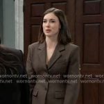 Willow’s chocolate brown suit on General Hospital