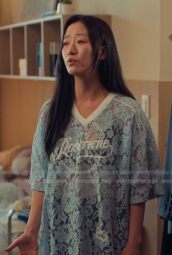 Yuri’s blue lace tee on XO Kitty