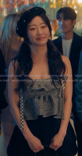 Yuri’s grey peplum top on XO Kitty