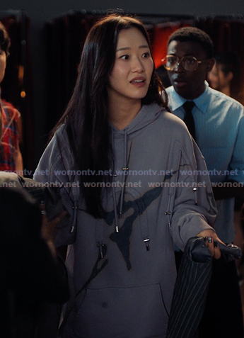 Yuri’s lilac tie dye hoodie on XO Kitty