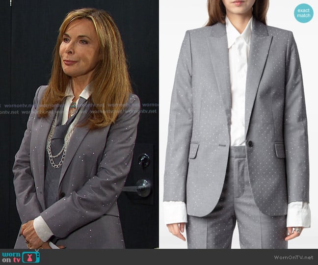Zadig & Voltaire Valse Blazer worn by Kate Roberts (Lauren Koslow) on Days of our Lives