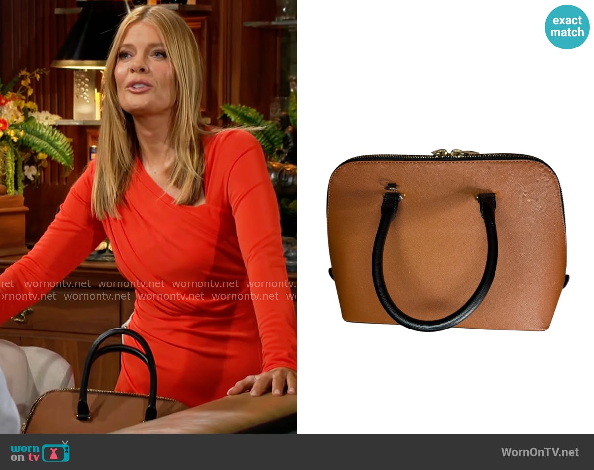 Zara Dome Satchel worn by Phyllis Summers (Michelle Stafford) on The Young and the Restless