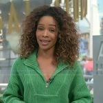 Zuri’s green cropped sweater on Access Hollywood