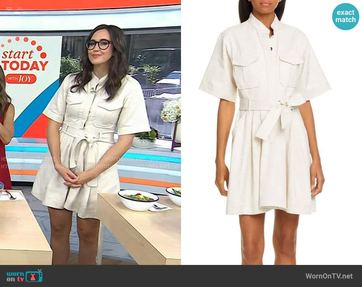 A.L.C. Bryn Belted A-Line Dress in Neutrals worn by Savannah Sellers on Today