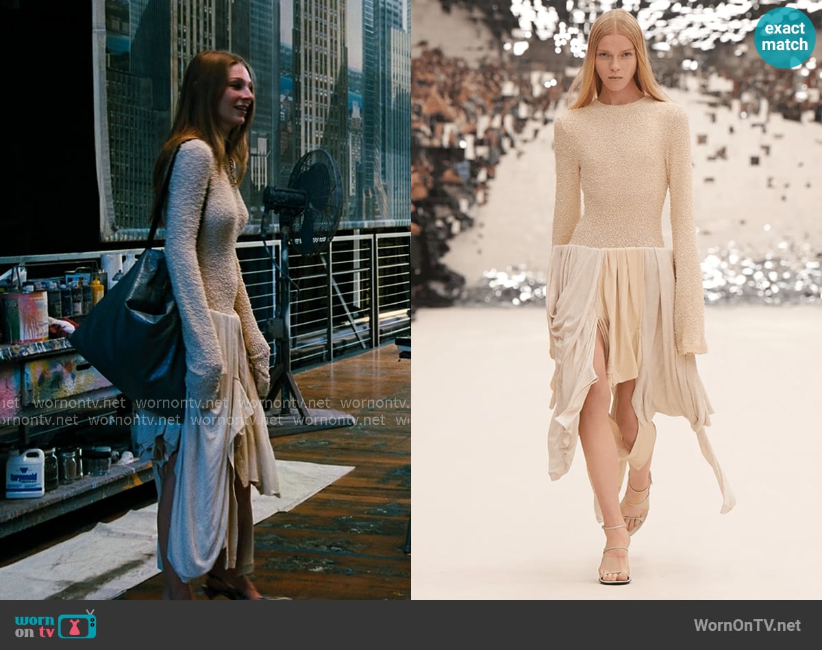 Acne Studios Mixed Media SS24 Dress worn by Jules Vaughn (Hunter Schafer) on Euphoria