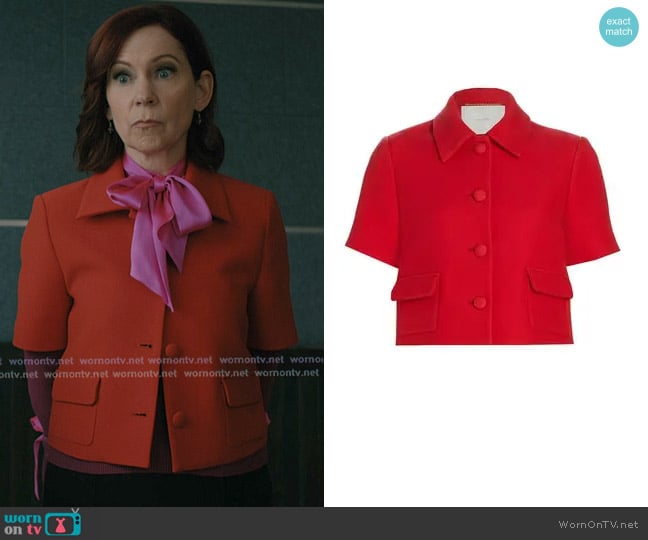 Adam Lippes Cropped Marseille Jacket worn by Elsbeth Tascioni (Carrie Preston) on Elsbeth
