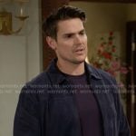 Adam's blue suede jacket on The Young and the Restless