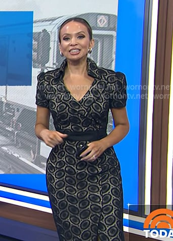 Adelle’s black lace wrap dress on Today