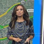 Adelle's black printed dress on Today