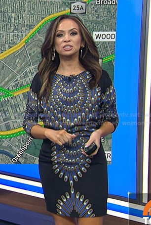 Adelle’s black printed dress on Today