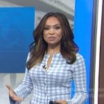 Adelle’s blue gingham check cardigan on Today