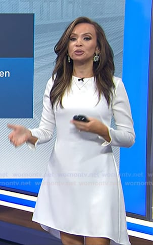 Adelle’s white high and low long sleeve dress on Today