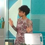 Adriana Diaz’s floral and plaid midi dress on CBS Mornings