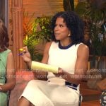 Adriana Diaz’s ivory dress with contrast details on CBS Mornings