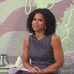 Adriana Diaz’s navy striped top and skirt set on CBS Mornings