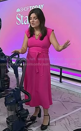 Adrianna’s pink v-neck midi dress on Today