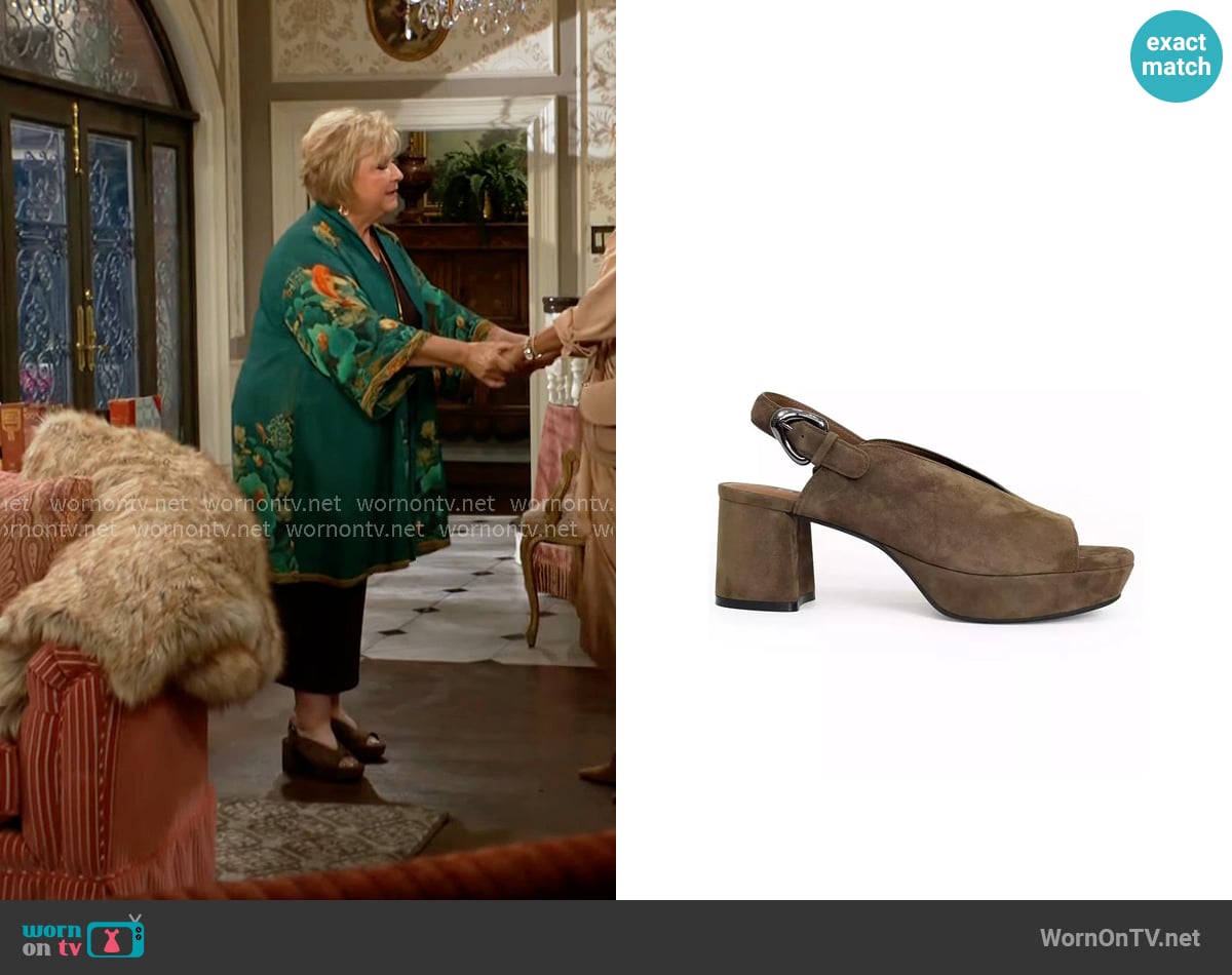 Aerosoles Cornelia Slingback Platform Sandal worn by Traci Abbott (Beth Maitland) on The Young and the Restless
