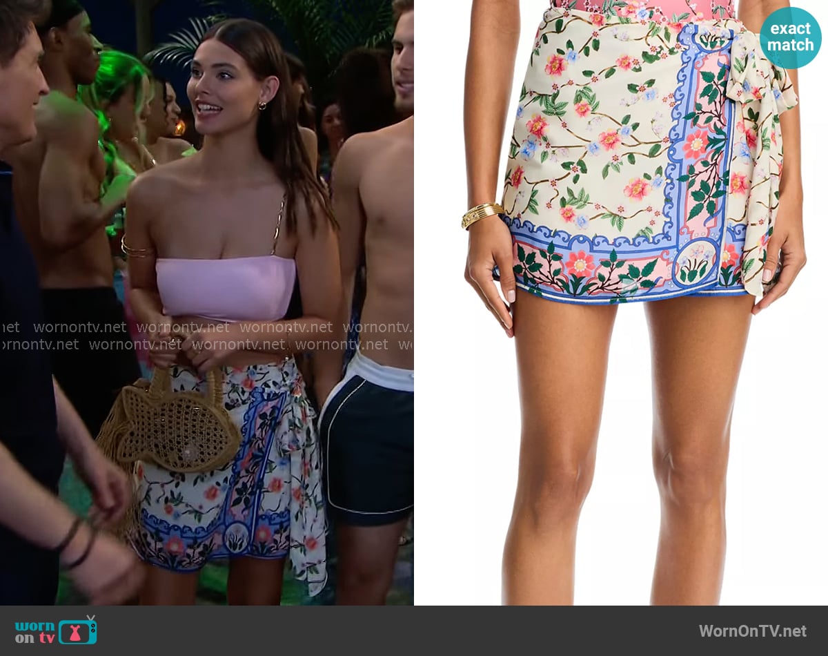 Agua Bendita Ziara Palacio Mini Cover-Up Skirt worn by Electra Forrester (Laneya Grace) on The Bold and the Beautiful