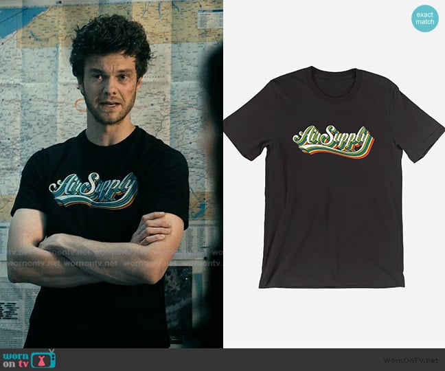 Air Supply Music Color Logo Tee worn by Hughie Campbell (Jack Quaid) on The Boys