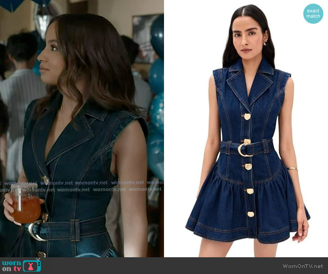 Aje elena belted mini dress worn by May Grant (Corinne Massiah) on 9-1-1