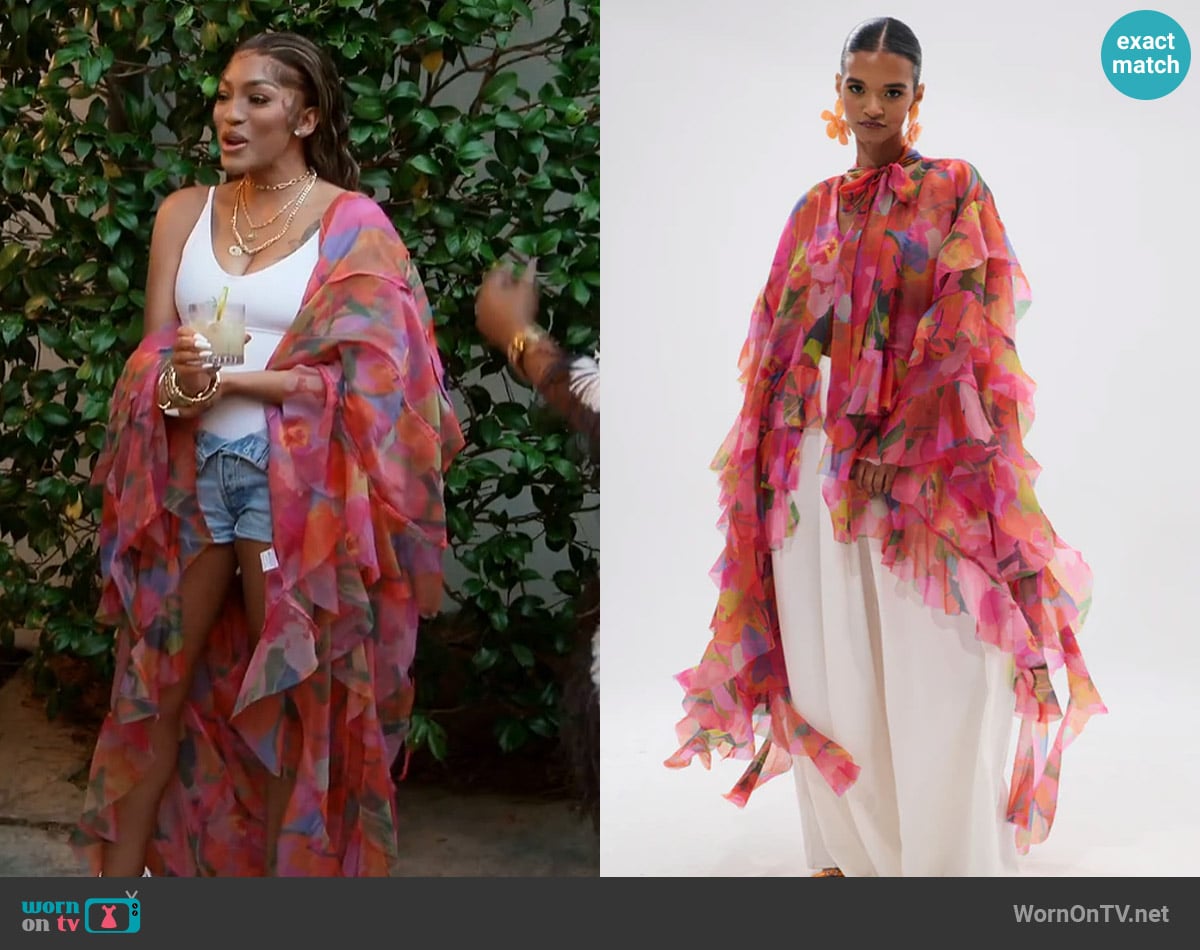 Akira In Bloom Floral Top worn by Drew Sidora on The Real Housewives of Atlanta