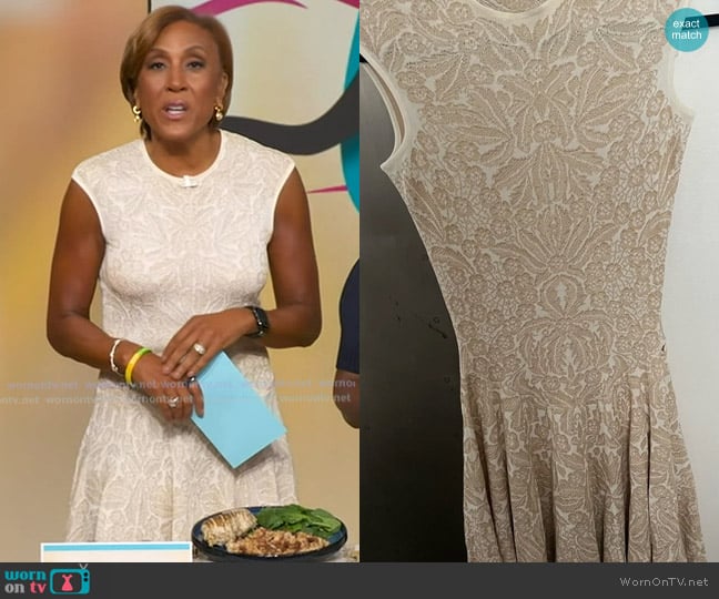 Alexander McQueen Fit and Flare Midi Dress worn by Robin Roberts on Good Morning America