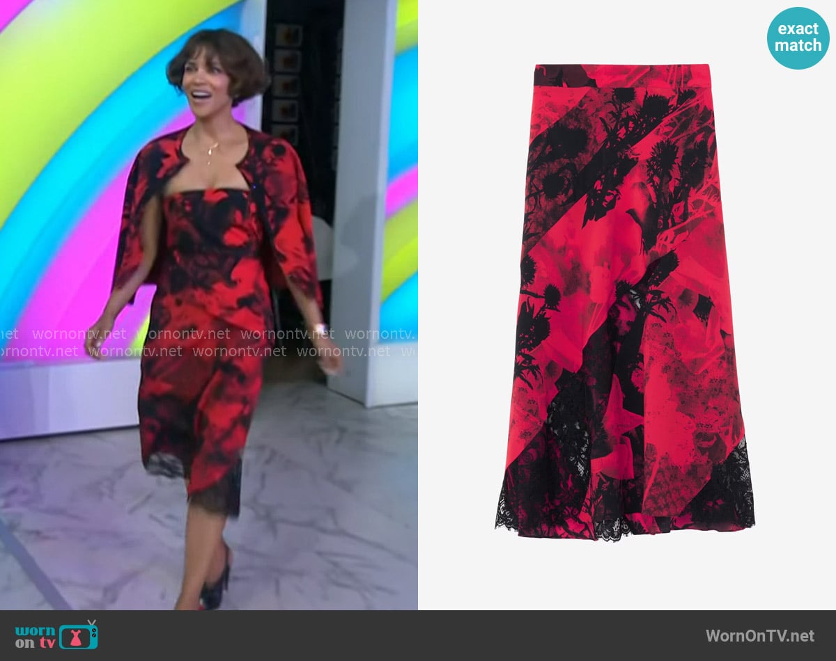 Halle Berry’s red and black print skirt on Today Halle Berry’s red and black print skirt on Today