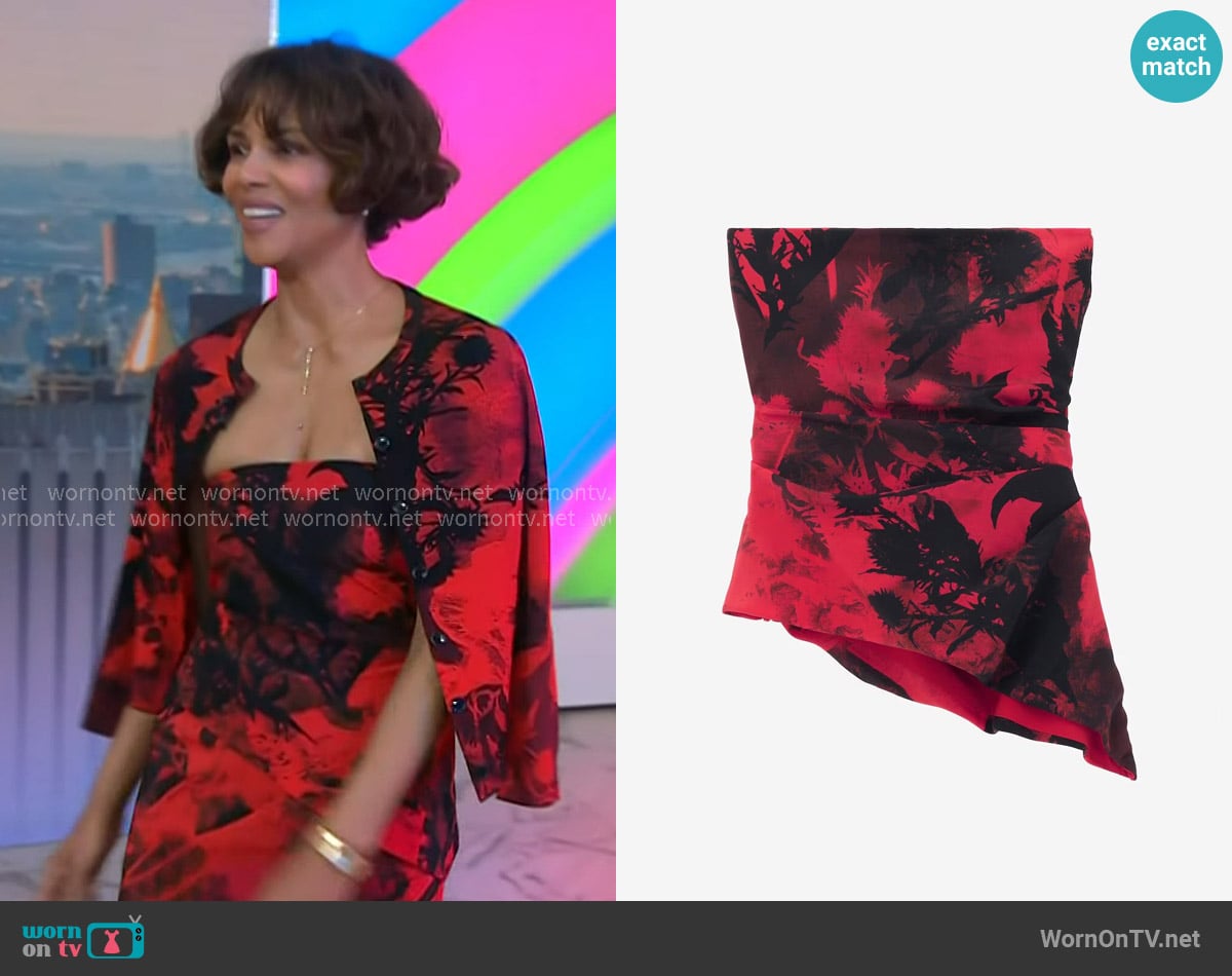 Halle Berry’s red and black print top on Today Halle Berry’s red and black print top on Today