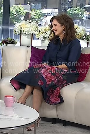 Alexandra H. Solomon’s navy floral dress on Today