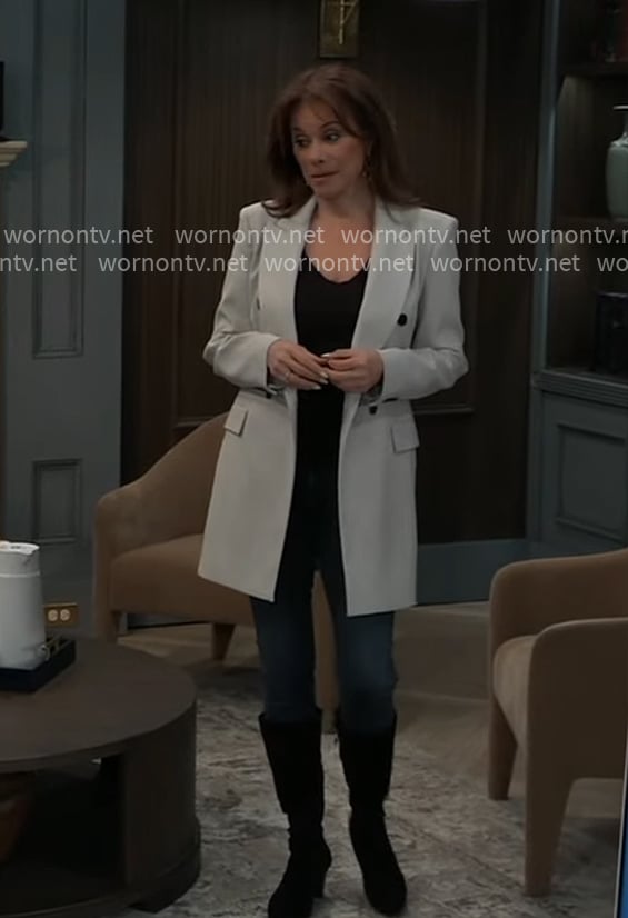 Alexis’s long double breasted blazer on General Hospital